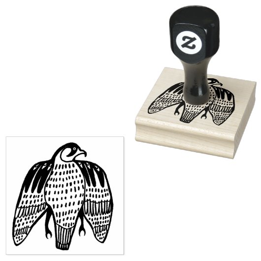 Vierce Falcon Birds Hand Tekening CUSTOMIZE IT Rubberstempel (Gestempeld)
