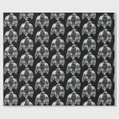 Vierce falcons white on black wrapting paper cadeaupapier (Vlak)