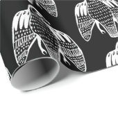 Vierce falcons white on black wrapting paper cadeaupapier (Rol Hoek)