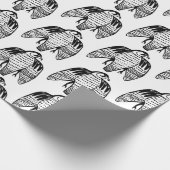 Vierce falcons zwart op wit verpakkingspapier cadeaupapier (Hoek)