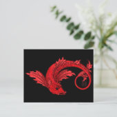 Vierce Fiery Red Flying elementaire vis Briefkaart (Staand voorkant)