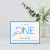 Vierce One Shark Animal First Birthday Invitation Uitnodiging Briefkaart (Staand voorkant)