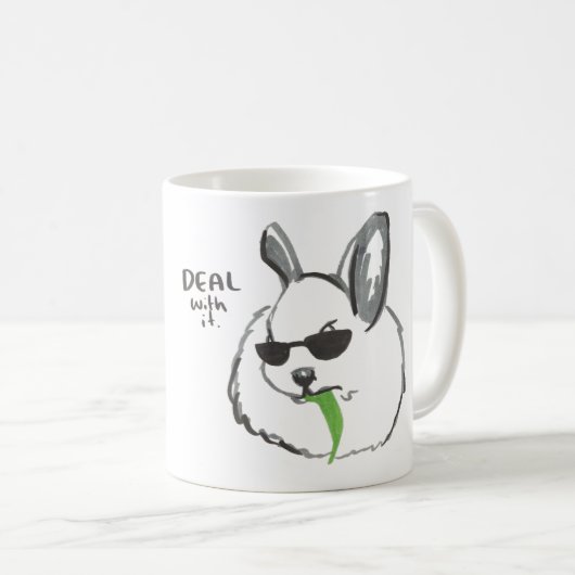 Vierce Rabbit met Quote Koffiemok (Voorkant rechts)
