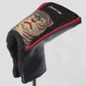 Viercige Aziatische strips zwarte tijgerrode Stipp Golfheadcover (3/4 voorkant)