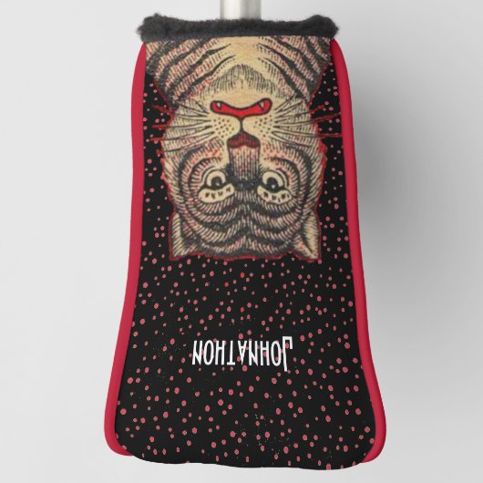 Viercige Aziatische strips zwarte tijgerrode Stipp Golfheadcover (Draai 90)