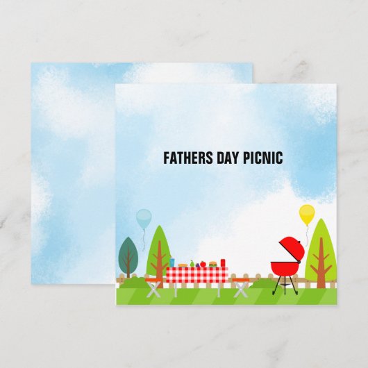 Vierdag Picnic-uitnodigingskaart (Voorkant / Achterkant)