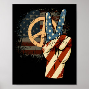 Vierde 4 juli Amerikaanse vlag Poster