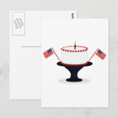 Vierde / 4de juli verjaardagstaart Briefkaart (Voorkant / Achterkant)