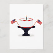 Vierde / 4de juli verjaardagstaart Briefkaart (Voorkant)