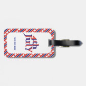 Vierde 4e juli tekstontwerp & rand met sterren bagagelabel (Achterkant horizontaal)