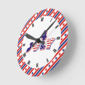 Vierde 4e juli tekstontwerp & rand met sterren ronde klok (Hoek)