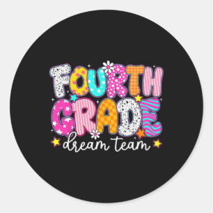 Vierde 4e klas droomteam leraren kind terug naar s ronde sticker