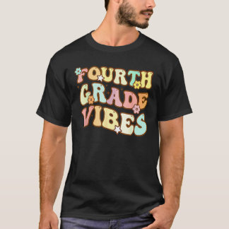Vierde 4e klas sfeer retro leraar studenten terug t-shirt