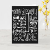 Vierde 4e klas typografie Terug naar school 1 Kaart (Gele Bloem)