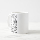 Vierde 4e klas typografie terug naar school koffiemok (Voorkant links)