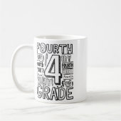 Vierde 4e klas typografie terug naar school koffiemok (Links)