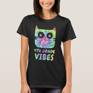 Vierde 4e klas vibes Cute Tie Dye Kat Kitty Jonge T-shirt