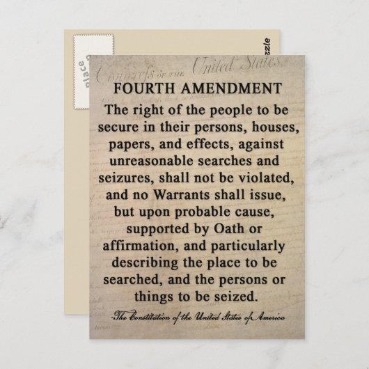 Vierde amendement Briefkaarten (Voorkant / Achterkant)