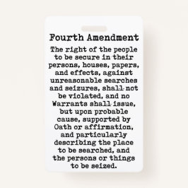 Vierde Amendement-Grondwet van de Verenigde Staten Badge