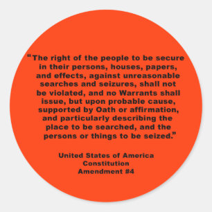 Vierde amendement op overhemden, Sleutelhangers, M Ronde Sticker