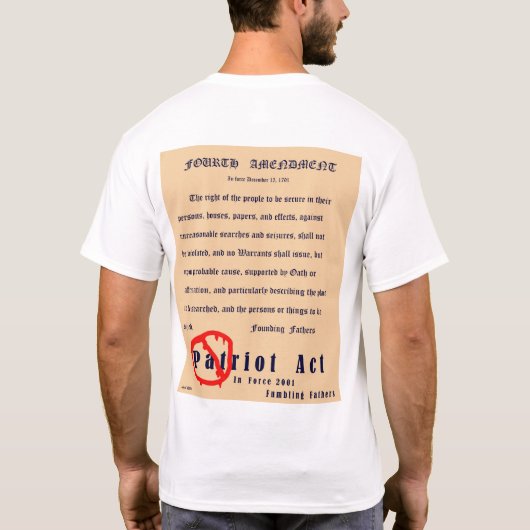 Vierde amendement (terug) t-shirt (Achterkant)