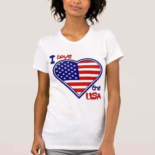 Vierde Amerikaanse hartslag van juli Ik hou van de T-shirt (Voorkant)