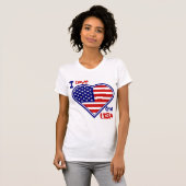 Vierde Amerikaanse hartslag van juli Ik hou van de T-shirt (Voorkant volledig)