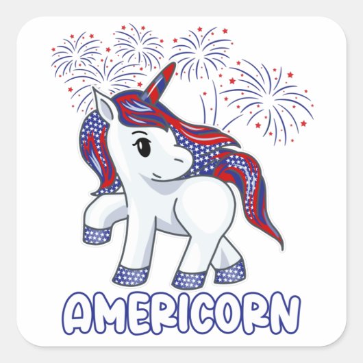 Vierde Amerikaanse kleuren uit de Amerikaanse Patr Vierkante Sticker (Voorkant)