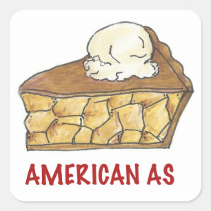 Vierde Amerikaanse versie juli als Apple Pie Slice Vierkante Sticker