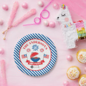 Vierde Barbeque BBQ Party marine gestreept Papieren Bordje (Feest)