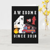 Vierde 'Birthday Gift Firefighter Boy' geboren in  Kaart (Gele Bloem)