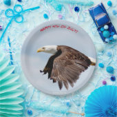 Vierde borden van het partijartikel van juli met B Papieren Bordje (Feest)