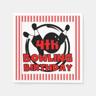 Vierde Bowling Sports Birthday Paper Napkins Servet