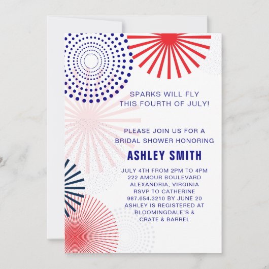Vierde Bridal Shower Uitnodiging voor 4 juli (Voorkant)