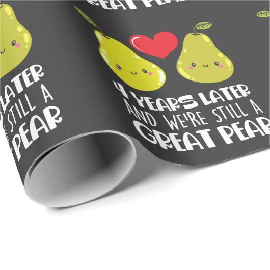 Vierde bruiloft Jubileum Gift Married Couple Pear Cadeaupapier (Rol Hoek)