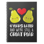 Vierde bruiloft Jubileum Gift Married Couple Pear Notitieboek (Voorkant)