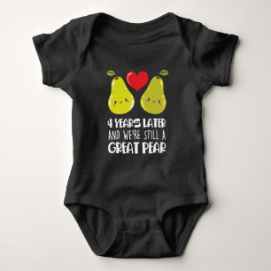 Vierde bruiloft Jubileum Gift Married Couple Pear Romper
