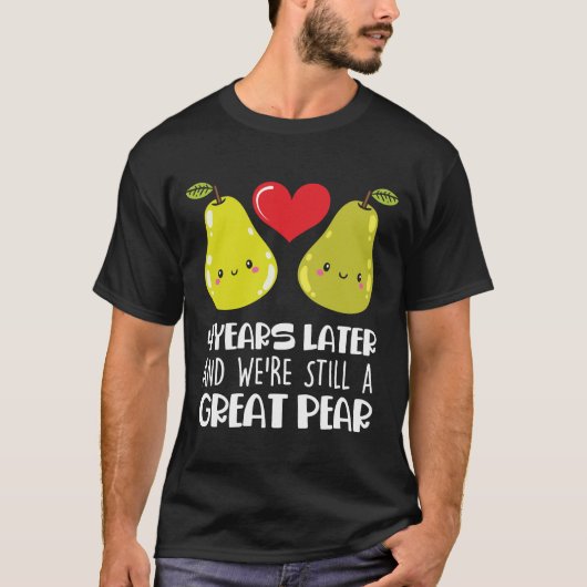 Vierde bruiloft Jubileum Gift Married Couple Pear T-shirt (Voorkant)