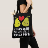 Vierde bruiloft Jubileum Gift Married Couple Pear Tote Bag (Dichtbij)