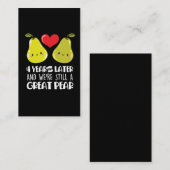 Vierde bruiloft Jubileum Gift Married Couple Pear Visitekaartje (Voorkant / Achterkant)