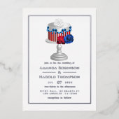 Vierde bruiloft juli folie uitnodiging (Voorkant)