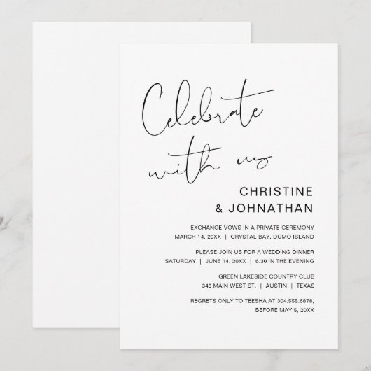 Vierde bruiloft met ons vieren kaart (Voorkant / Achterkant)