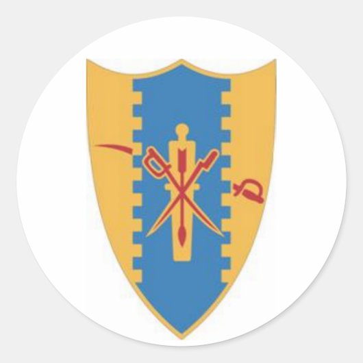 Vierde Cavalerie Crest Ronde Sticker (Voorkant)