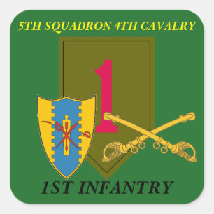 VIERDE CAVALRY 1ST-INFANTRERSTEKERS VIERKANTE STICKER