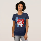 VIERDE DAG, 4 juli RED WITTE BLAUW Aangepast jaar  T-shirt (Voorkant volledig)