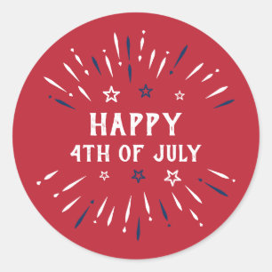 Vierde dag van de Amerikaanse patriottische onafha Ronde Sticker