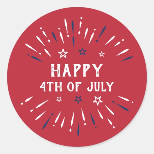 Vierde dag van de Amerikaanse patriottische onafha Ronde Sticker (Voorkant)