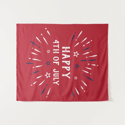 Vierde dag van de Amerikaanse patriottische onafha Wandkleed (Voorkant (horizontaal))