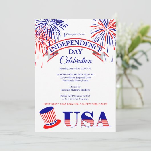 Vierde dag van de dag van de onafhankelijkheid van kaart (Staand voorkant)