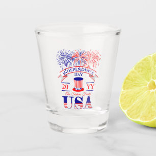 Vierde dag van de dag van de onafhankelijkheid van shot glas